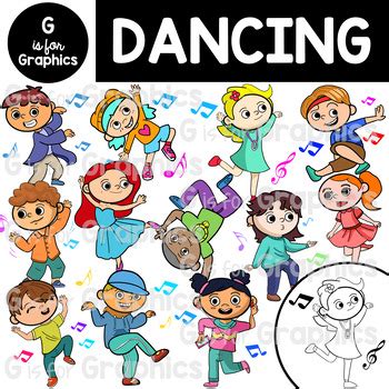 Dancing Fitness Kids Clipart by G is for Graphics | TPT