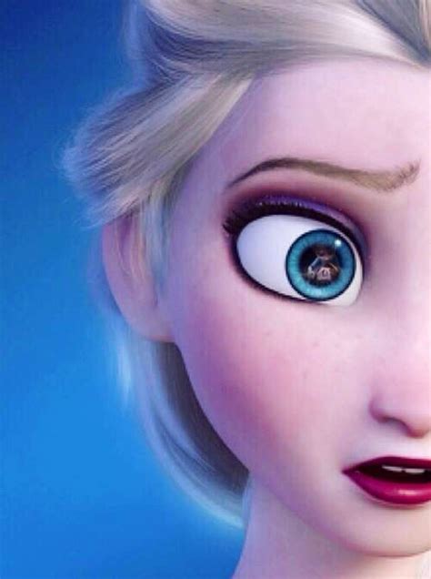 Elsa- if you look close enough to her eye, you can see Elsa cradling ...