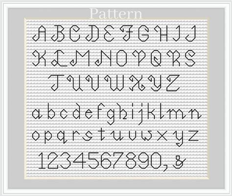 Backstitch Alphabet, Cross Stitch Font, Back Stitch Alphabet, Cursive Alphabet - Etsy