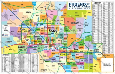 Phoenix Metro Area Zip Code Map (Zip Codes colorized) – Otto Maps