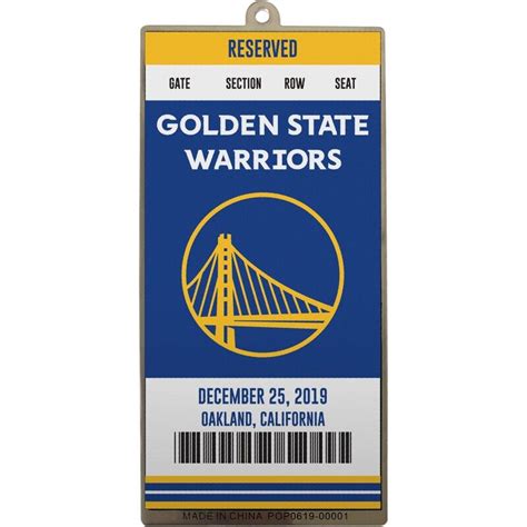 Golden State Warriors Metal Ticket Ornament | Golden state warriors, Golden state warriors ...