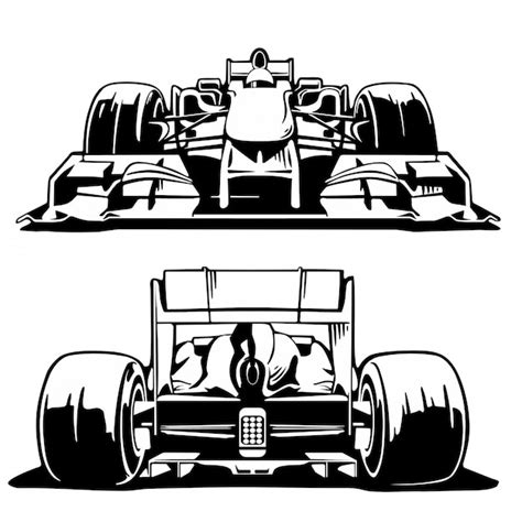 Premium Vector | Racing car front and back view.