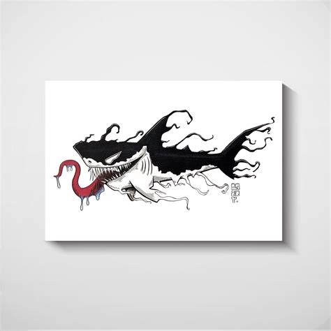 Venom shark art print | Etsy