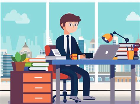 Office Work illustration by Suresh Kerai on Dribbble