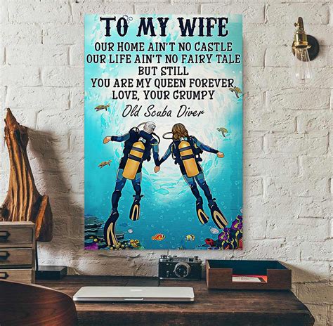 Scuba Diving From Husband To Wife Scuba Diver Poster - TeeUni