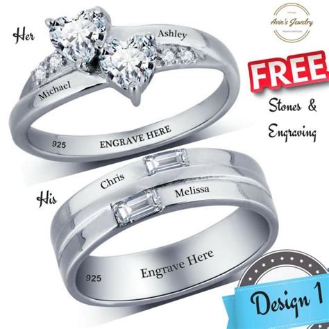 His And Her Promise Rings, Couples Promise Ring Set, Promise Rings For Couples, Personalized ...