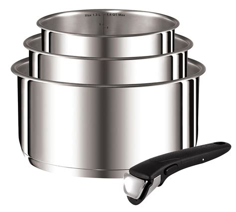 Tefal Ingenio 3 set of Stainless Steel Saucepans: Amazon.co.uk: Kitchen ...