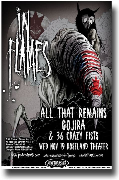 In Flames Poster – Concert Flyer 11 x 17 Tusk >>ConcertPoster.org | Concert flyer, Poster ...