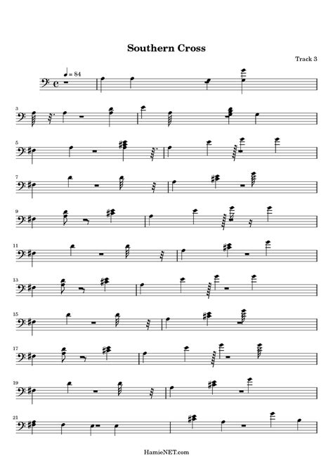 Southern Cross Sheet Music - Southern Cross Score • HamieNET.com