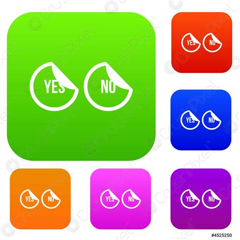 Yes and no buttons set collection - stock vector 4525250 | Crushpixel