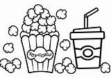 Popcorn Box Coloring Page sketch template