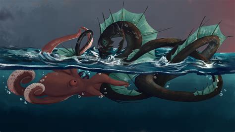 Kalia Hameiri Portfolio - Kraken vs Leviathan Mural