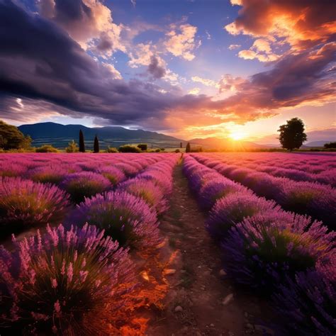 Premium AI Image | Lavender field scene