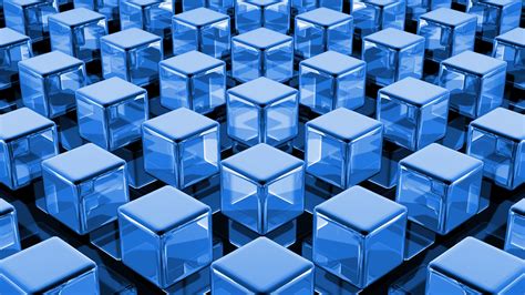 Wallpaper : abstract, symmetry, blue, cube, pattern, square, structure ...