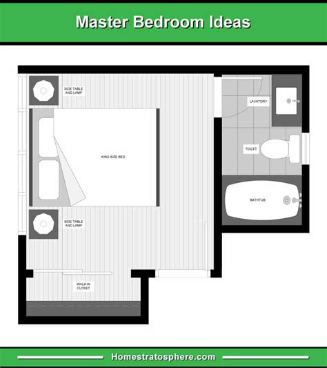 13 Primary Bedroom Floor Plans (Computer Layout Drawings)