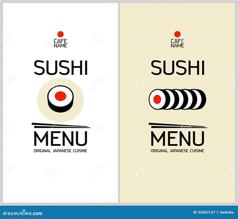 Sushi Menu Design Template. Royalty Free Stock Photography - Image: 33063137