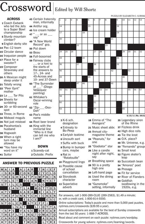 How Will Shortz Edits a New York Times Crossword Puzzle | Crossword ...