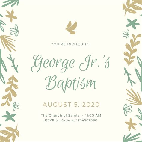 100+ Free printable, customizable baptism invitation templates | Canva