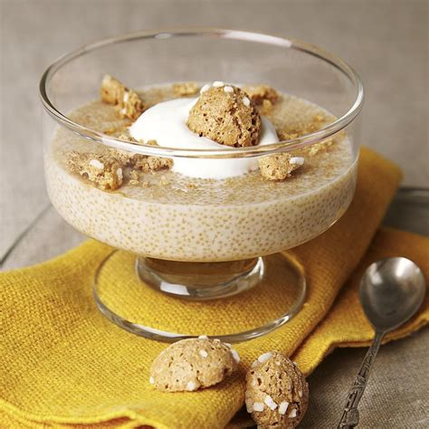 Amaranth Pudding with Amaretto Cream Recipe - EatingWell