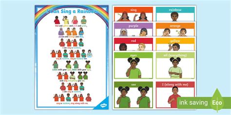 Auslan | 'I Can Sing a Rainbow' Sign Language (teacher made)