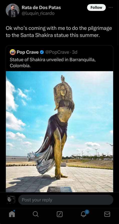 A Giant Statue Of Shakira Was Just Unveiled In Colombia And People Have Jokes