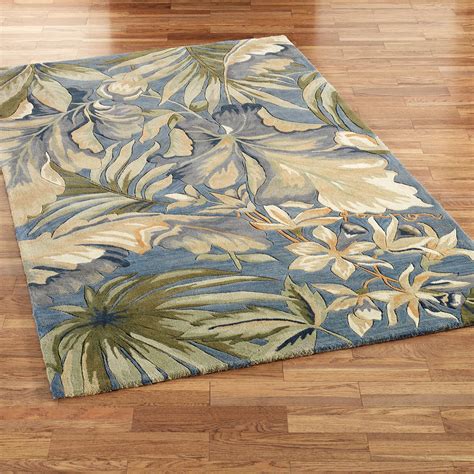 Paradise Blue Tropical Area Rugs