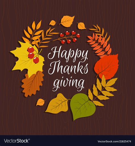 Happy thanksgiving autumn leaves november nature Vector Image