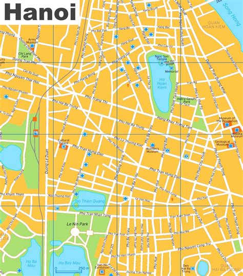 Hanoi tourist map - Ontheworldmap.com