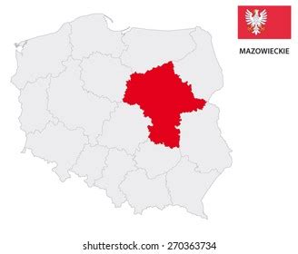 Mazovia Province Map Flag Stock Vector (Royalty Free) 270363734