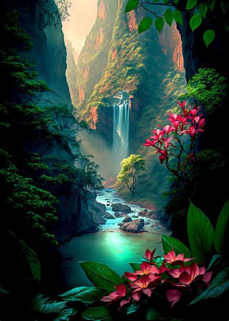 'Landscape Mountain' Poster, picture, metal print, paint by khac tran ...