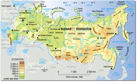 Russian Federation, topographic map | GRID-Arendal