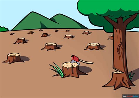 How to Draw Deforestation - Really Easy Drawing Tutorial