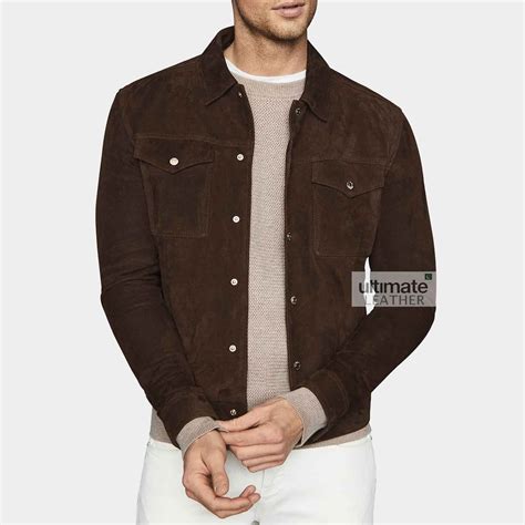 Get Mens Brown Suede Jacket | Dark Brown Suede Leather Jacket