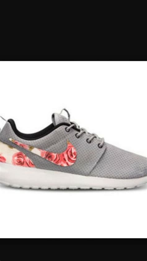 Grey Floral Nike Roshe Run by YvetteCouture on Etsy