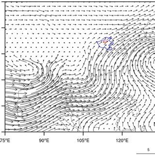 Climatological IVT (vector, units: 10² kg m⁻¹ s⁻¹) in July during the... | Download Scientific ...