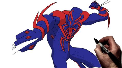 How To Draw Spiderman 2099 | Step By Step | Across The Spiderverse ...