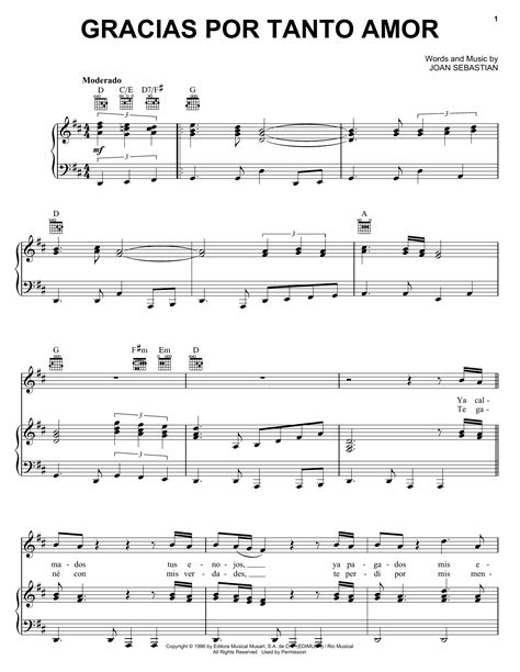 Gracias Por Tanto Amor | Sheet Music Direct