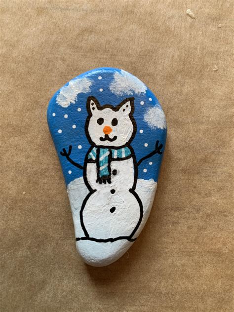 Some more winter rocks : r/rockpainting