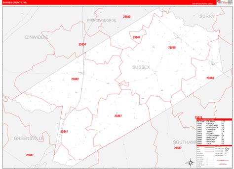 Maps of Sussex County Virginia - marketmaps.com