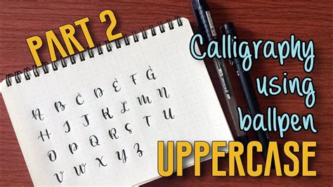 CAPITAL LETTERS/ UPPERCASE CALLIGRAPHY USING BALLPEN (A-Z) #tagalogtutorial - YouTube