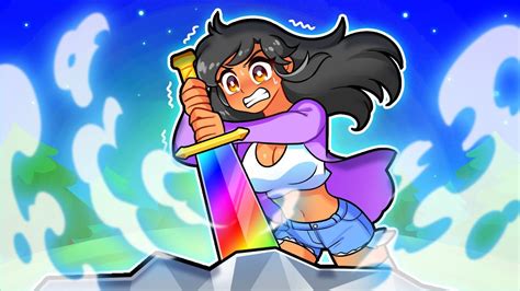 Aphmau PULLS the OP SWORD in Roblox! - YouTube