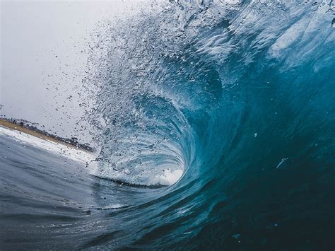 HD wallpaper: blue water wave, ocean, spray, sea, nature, pipeline Wave ...