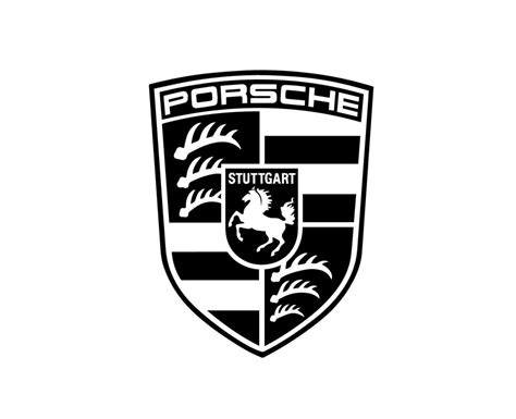 Porsche Logo Brand Symbol Black Design German Car Automobile Vector ...