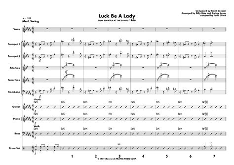 Luck Be A Lady (arr. Toshi Clinch) by Ala Heiler Sheet Music for Jazz Ensemble at Sheet Music Direct