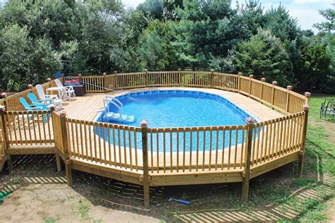 Image result for above ground pool on sloped yard | Pool deck plans, Swimming pool decks, Best ...