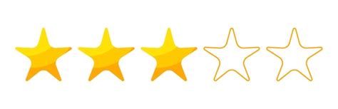 Premium Vector | Three stars rating button