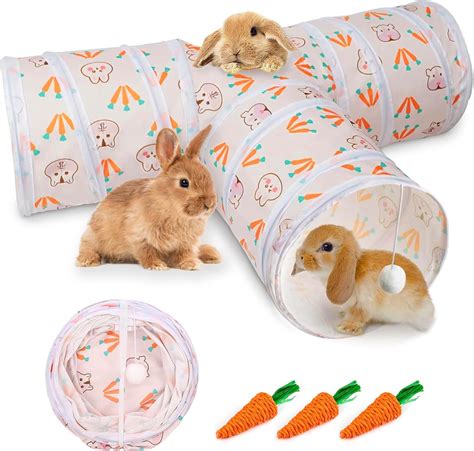 Amazon.com : Rabbit Tunnels & Tubes - Small Animals Collapsible Hideouts Bunny Hideway Tube with ...