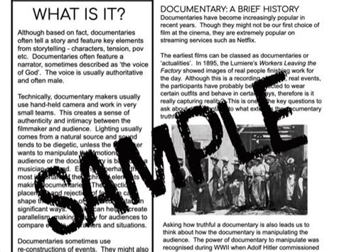 Beginner's Guide to Film Documentary | Teaching Resources