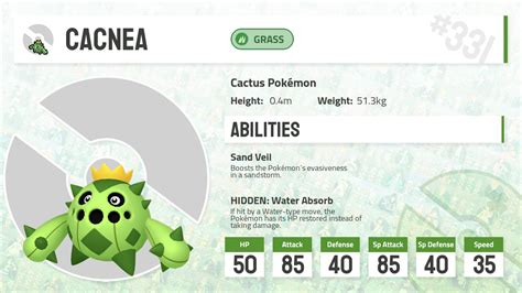 #0331 Cacnea - Pokecharms PokéDex