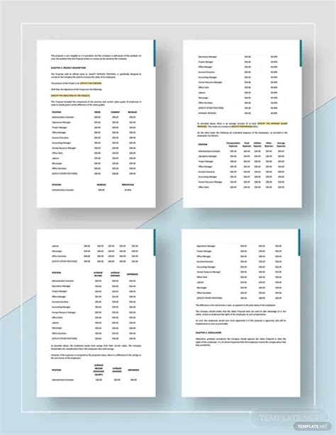 Salary Proposal Template in Word, Pages, PDF, Google Docs - Download | Template.net